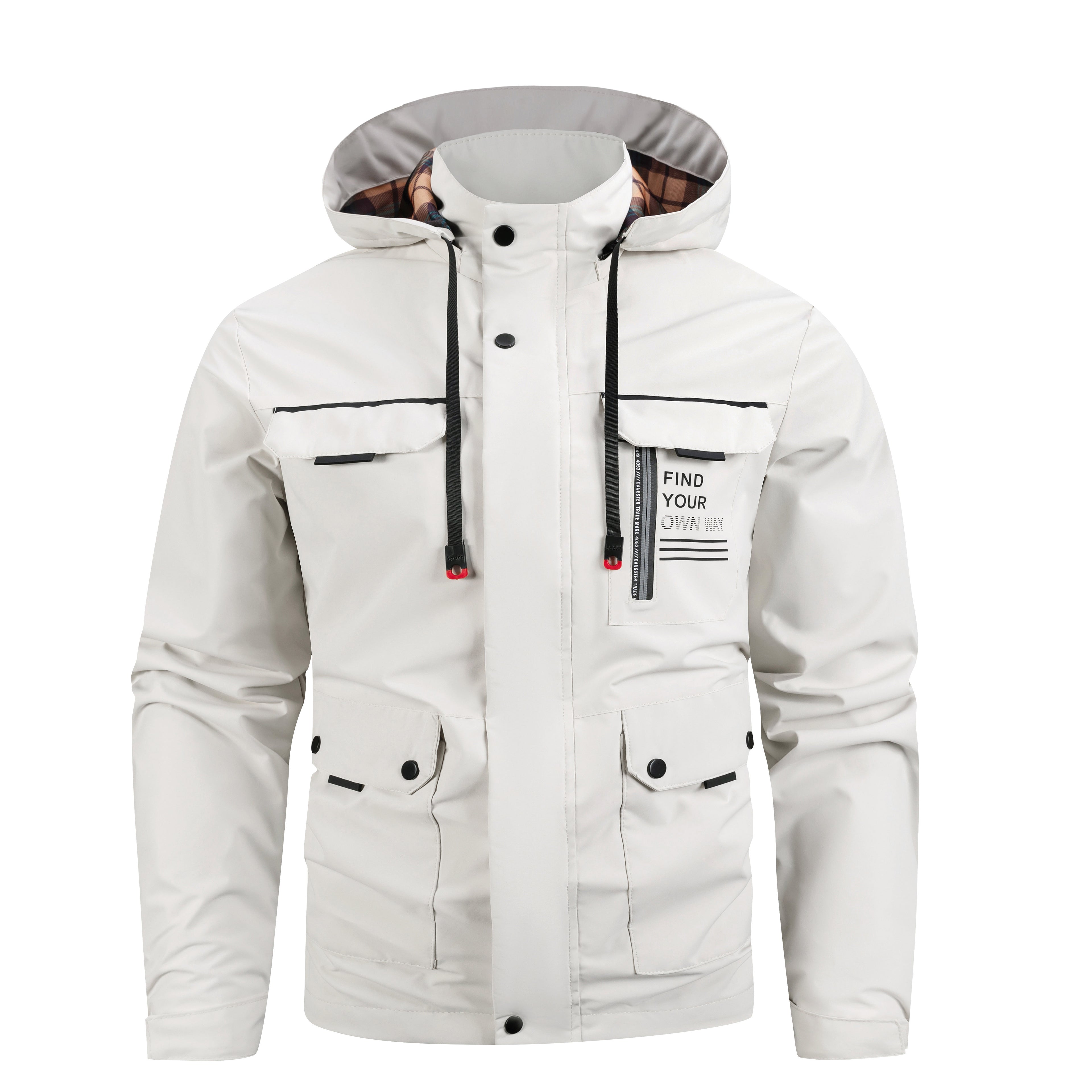 Lightweight Men's Jacket With Hood For Outdoor, Travel, Hiking, Windbreaker, Versatile, Stylish Design