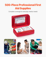 500-Piece First Aid Kit for Home, Car & Travel